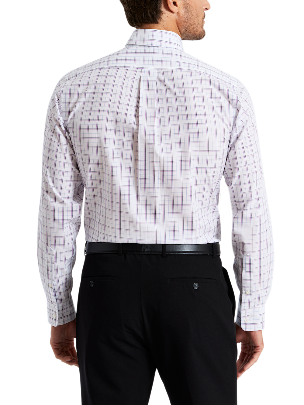 Alternate Shot of Men's white/purple  Shirts  - 4