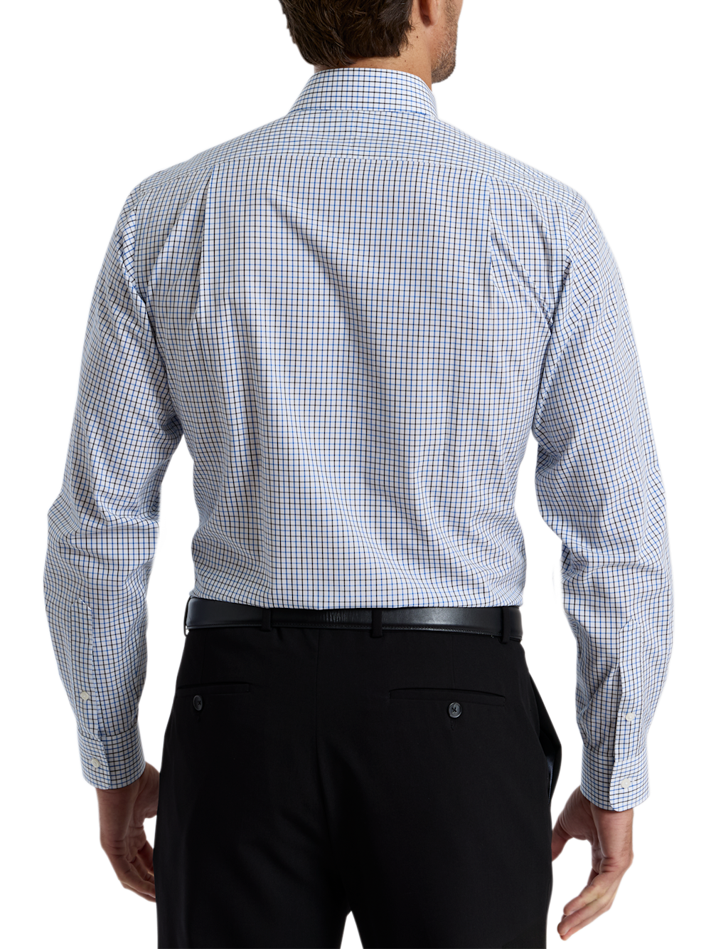 Alternate Shot of Men's white/blue  Shirts  - 4