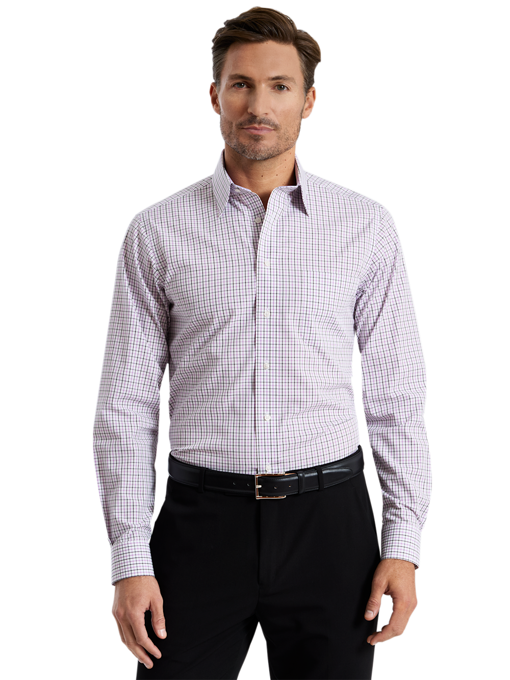 Alternate Shot of Men's white/purple  Shirts  - 1