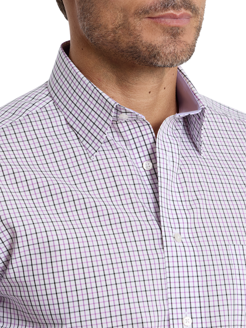 Alternate Shot of Men's white/purple  Shirts  - 2