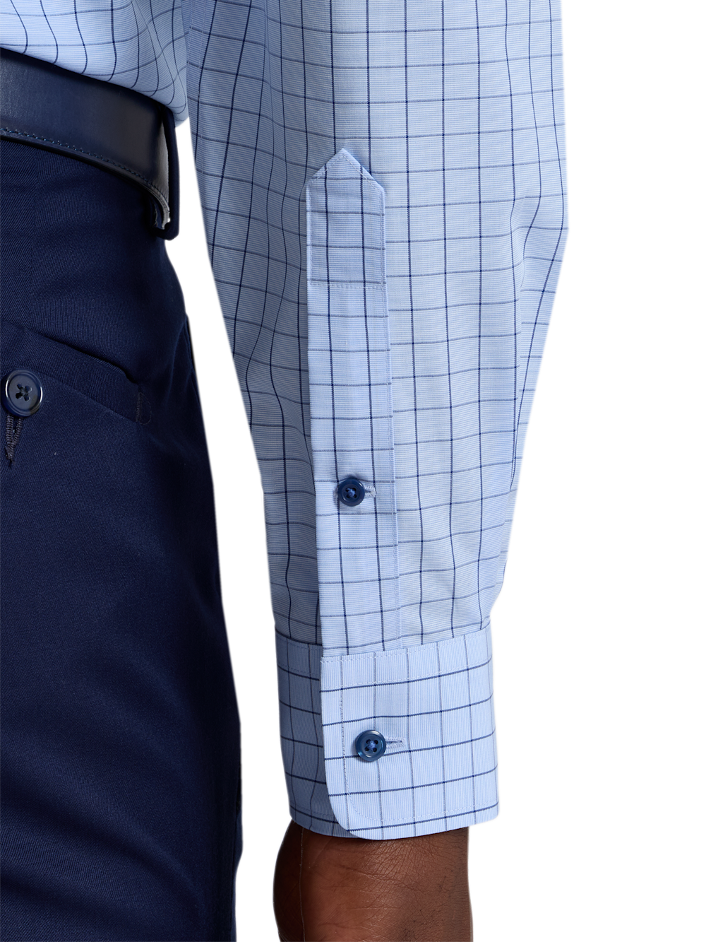 Alternate Shot of Men's blue  Shirts  - 3