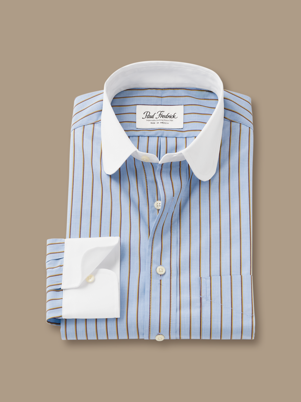 T/f Stripe Club Collar Dress Shirt