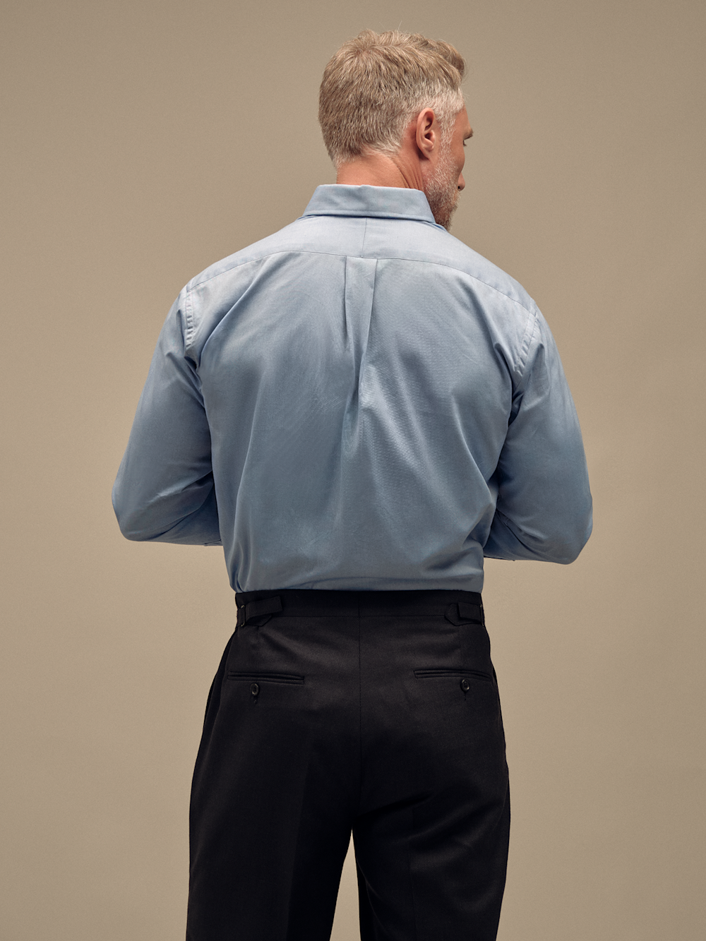 T/f Solid Button Down Dress Shirt With Contrast Trim