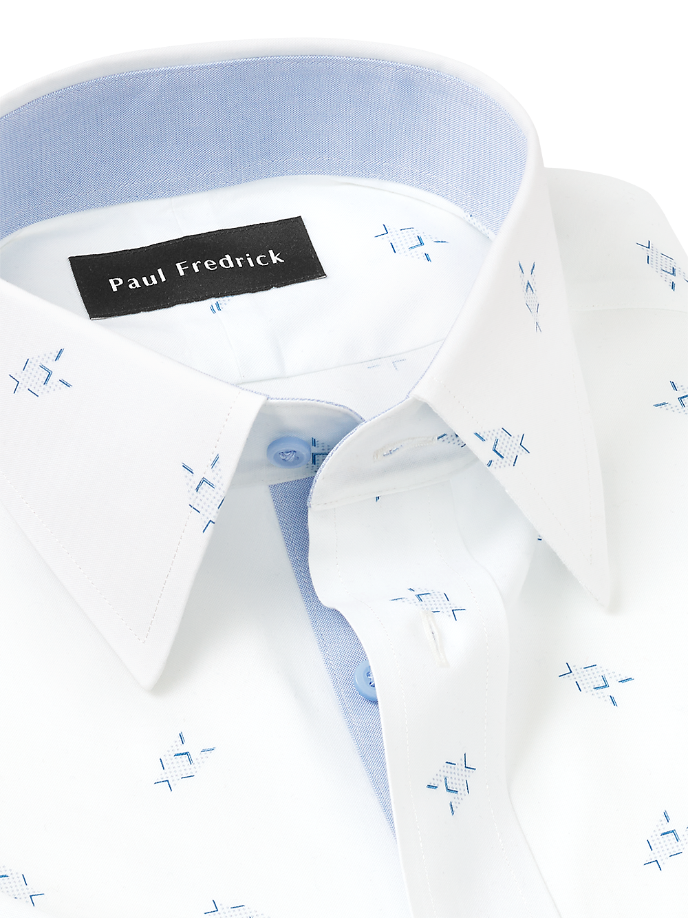 Alternate Image of Non-iron Cotton Houndstooth Print Dress Shirt With Contrast Trim-2