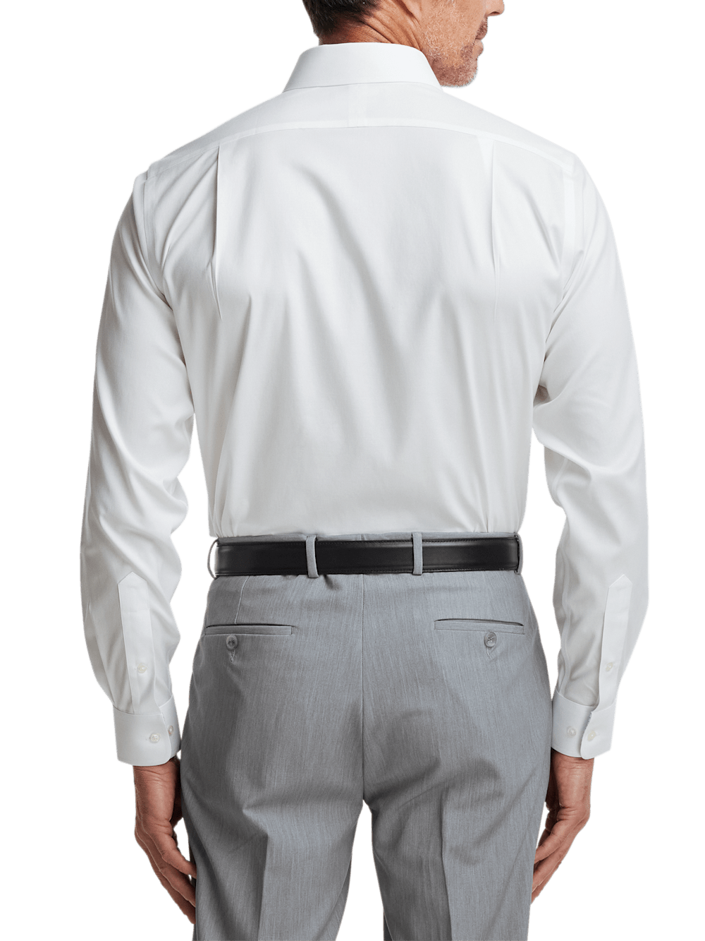 paul fredrick white dress shirts Non-Iron Cotton Pinpoint Solid Spread Collar Dress Shirt