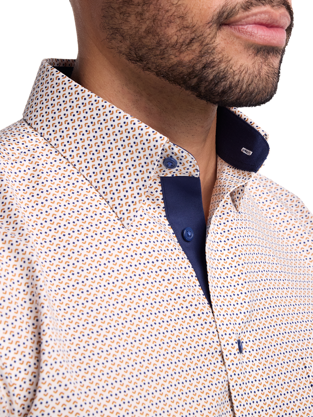 Alternate Image of Comfort Stretch Non-iron Geometric Dress Shirt With Contrast Trim-2
