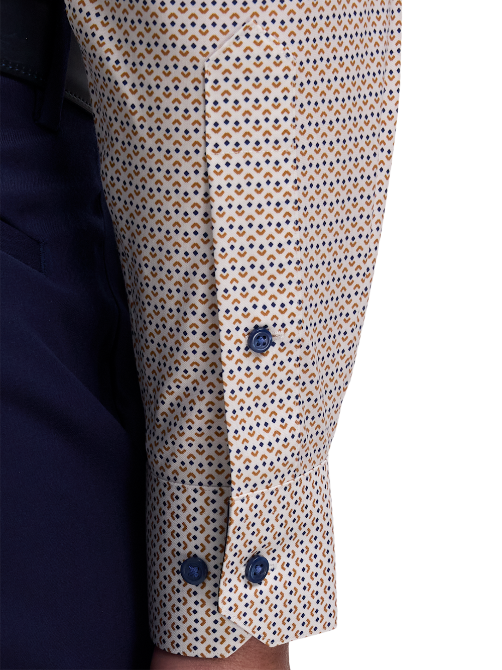 Alternate Image of Comfort Stretch Non-iron Geometric Dress Shirt With Contrast Trim-3