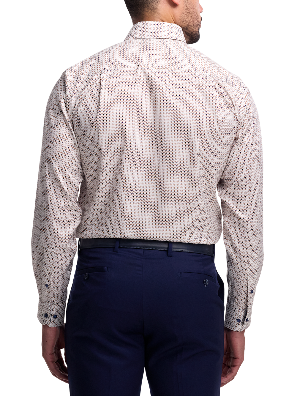Alternate Image of Comfort Stretch Non-iron Geometric Dress Shirt With Contrast Trim-4
