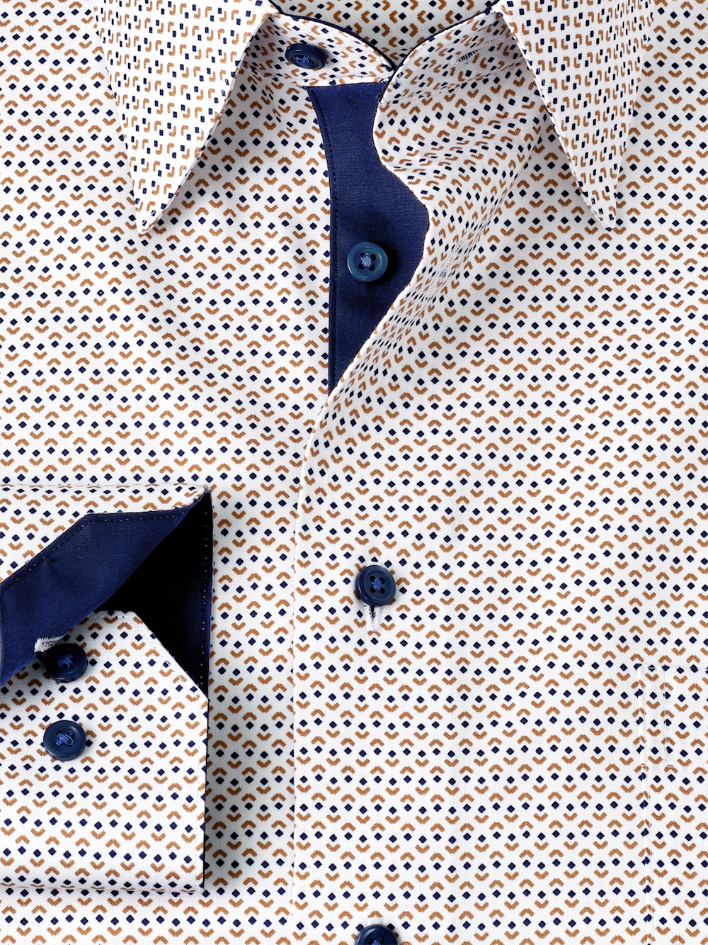 Alternate Image of Comfort Stretch Non-iron Geometric Dress Shirt With Contrast Trim-5
