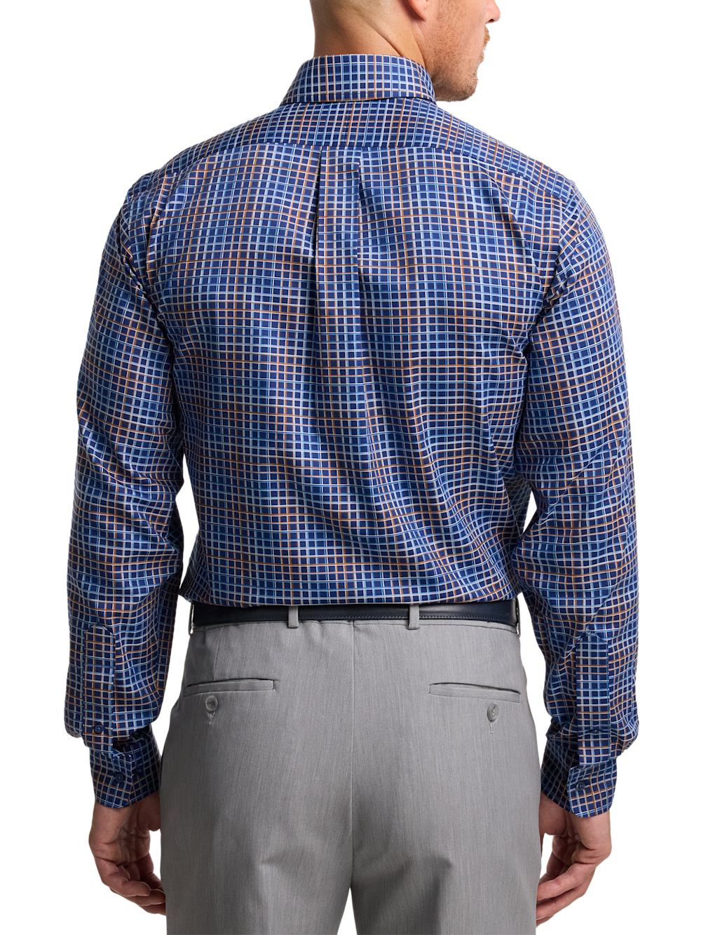 Alternate Image of Comfort Stretch Non-iron Check Dress Shirt With Contrast Trim-4