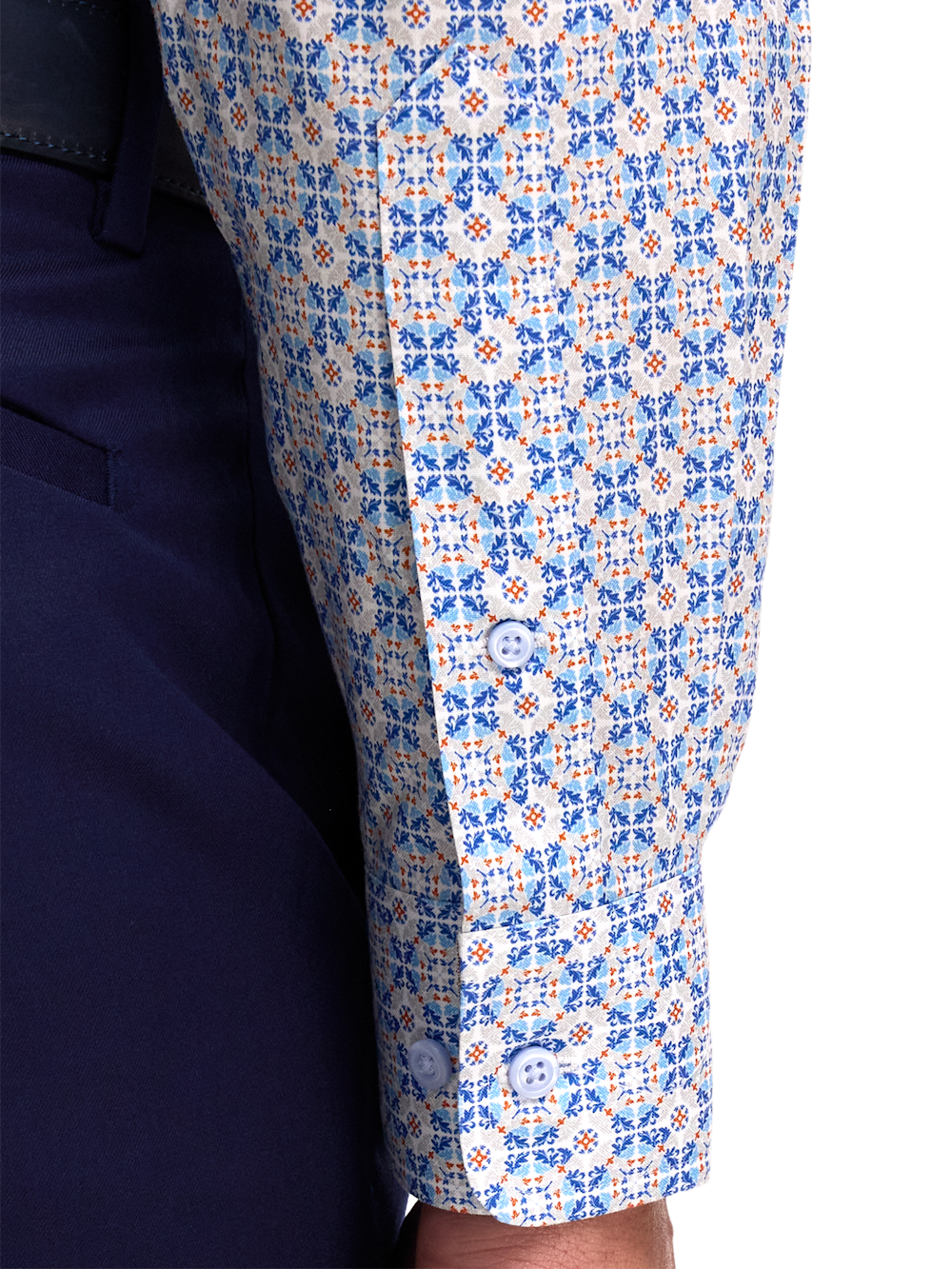 Alternate Image of Comfort Stretch Non-iron Medallion Dress Shirt With Contrast Trim-3