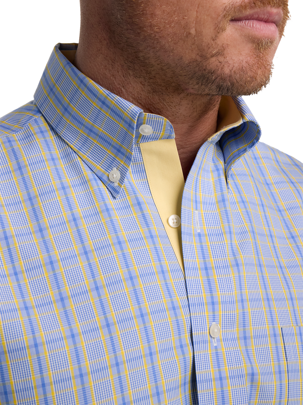 Alternate Image of Non-iron Cotton Glen Plaid Dress Shirt With Contrast Trim-2