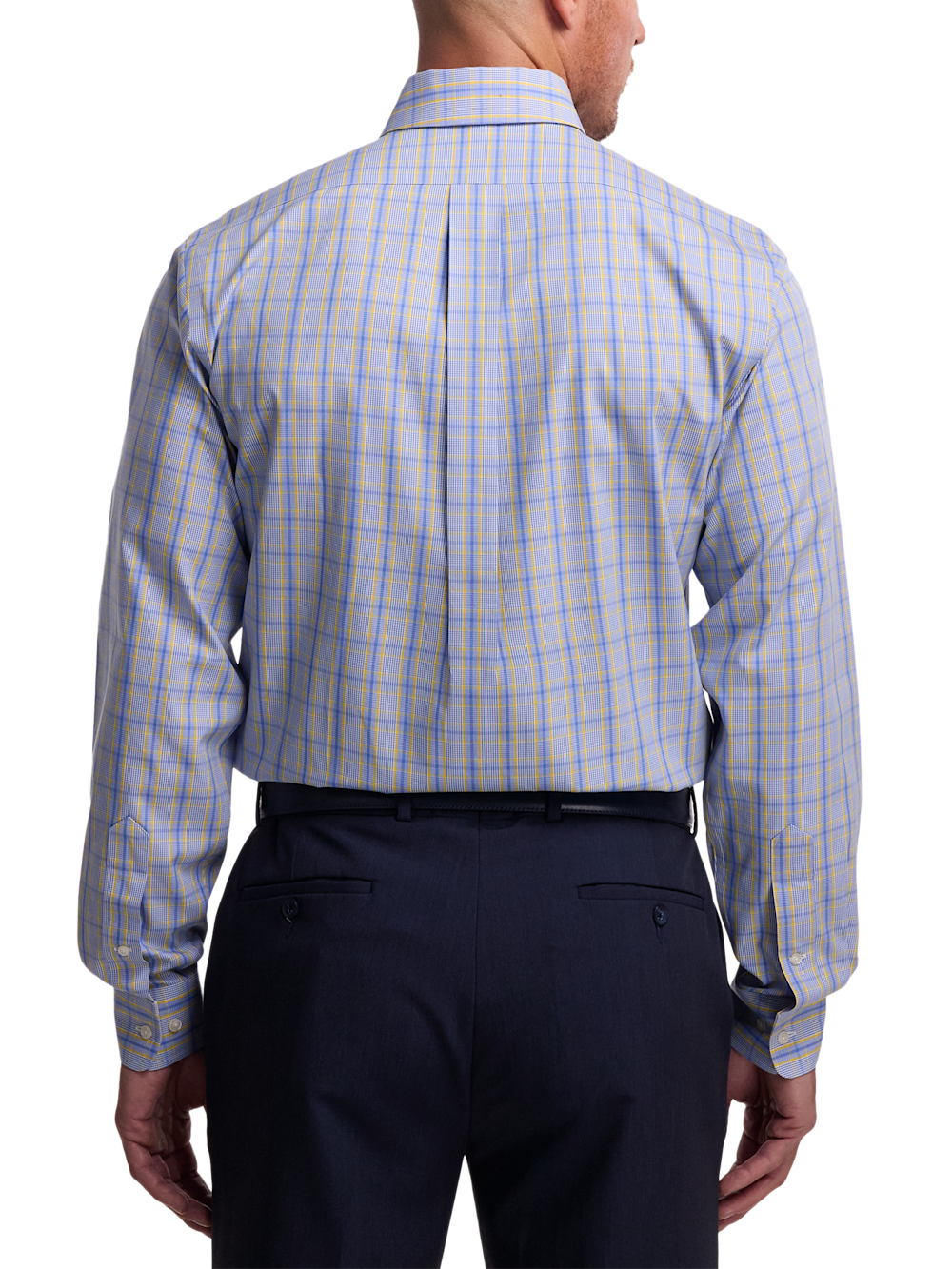 Alternate Image of Non-iron Cotton Glen Plaid Dress Shirt With Contrast Trim-4