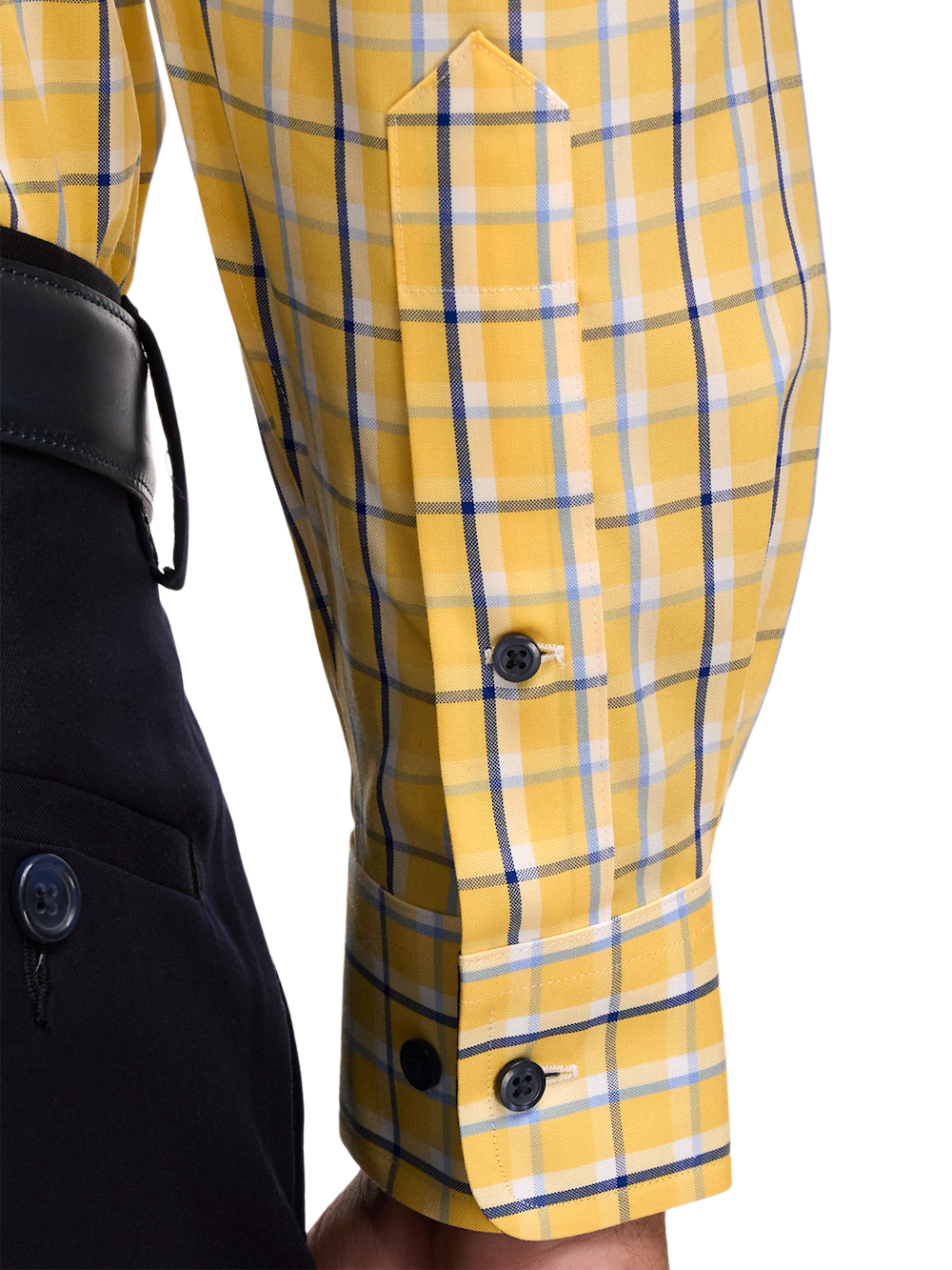 Alternate Image of Non-iron Cotton Check Dress Shirt With Contrast Trim-3