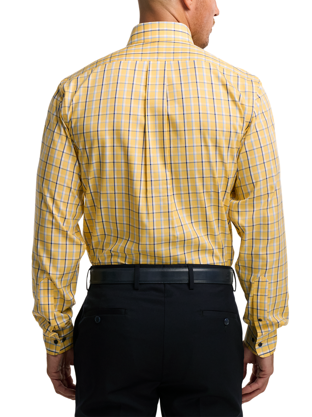 Alternate Image of Non-iron Cotton Check Dress Shirt With Contrast Trim-4