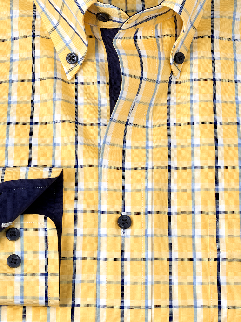 Alternate Image of Non-iron Cotton Check Dress Shirt With Contrast Trim-5
