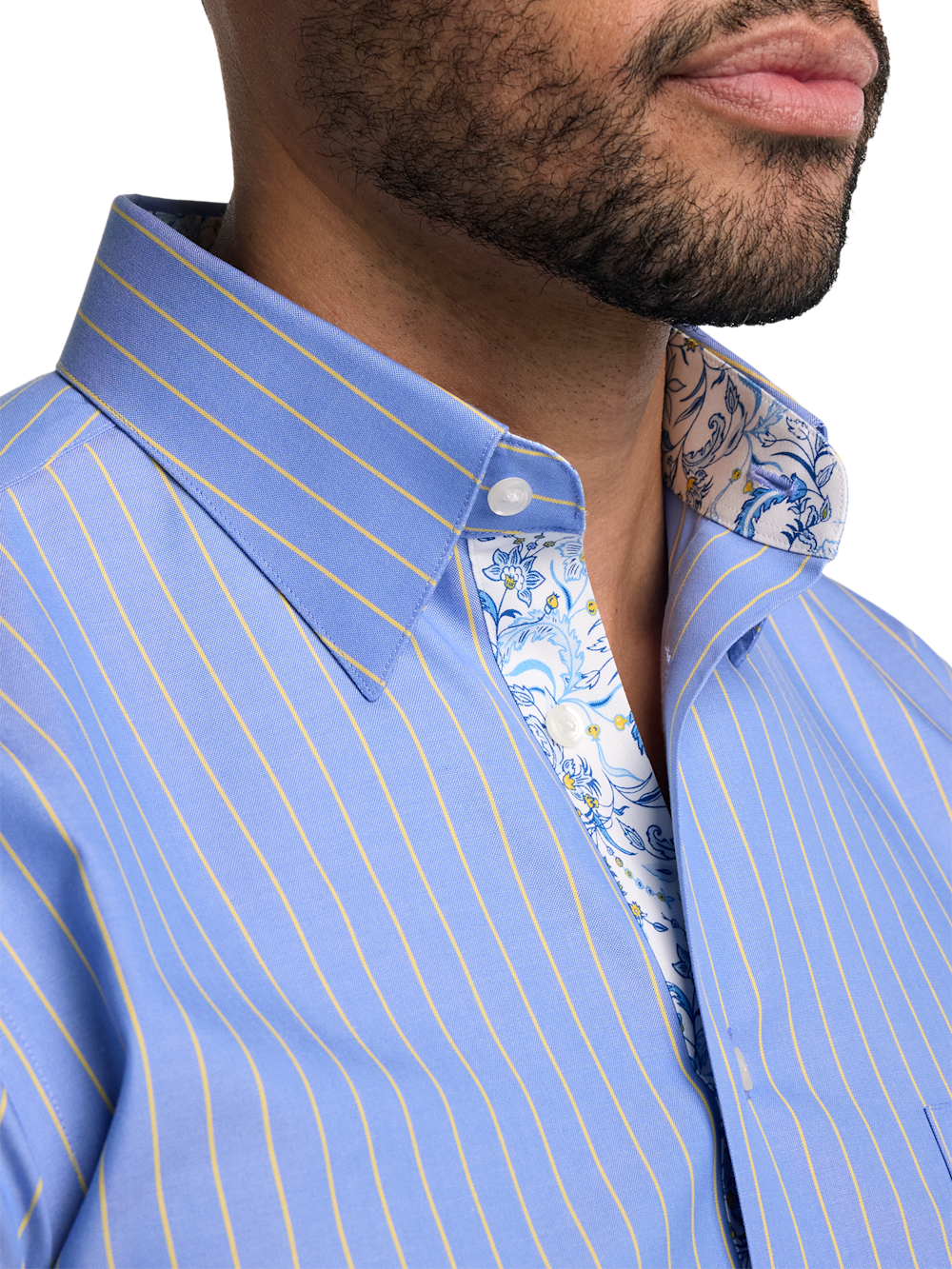 Alternate Image of Non-iron Cotton Stripe Dress Shirt With Contrast Trim-2