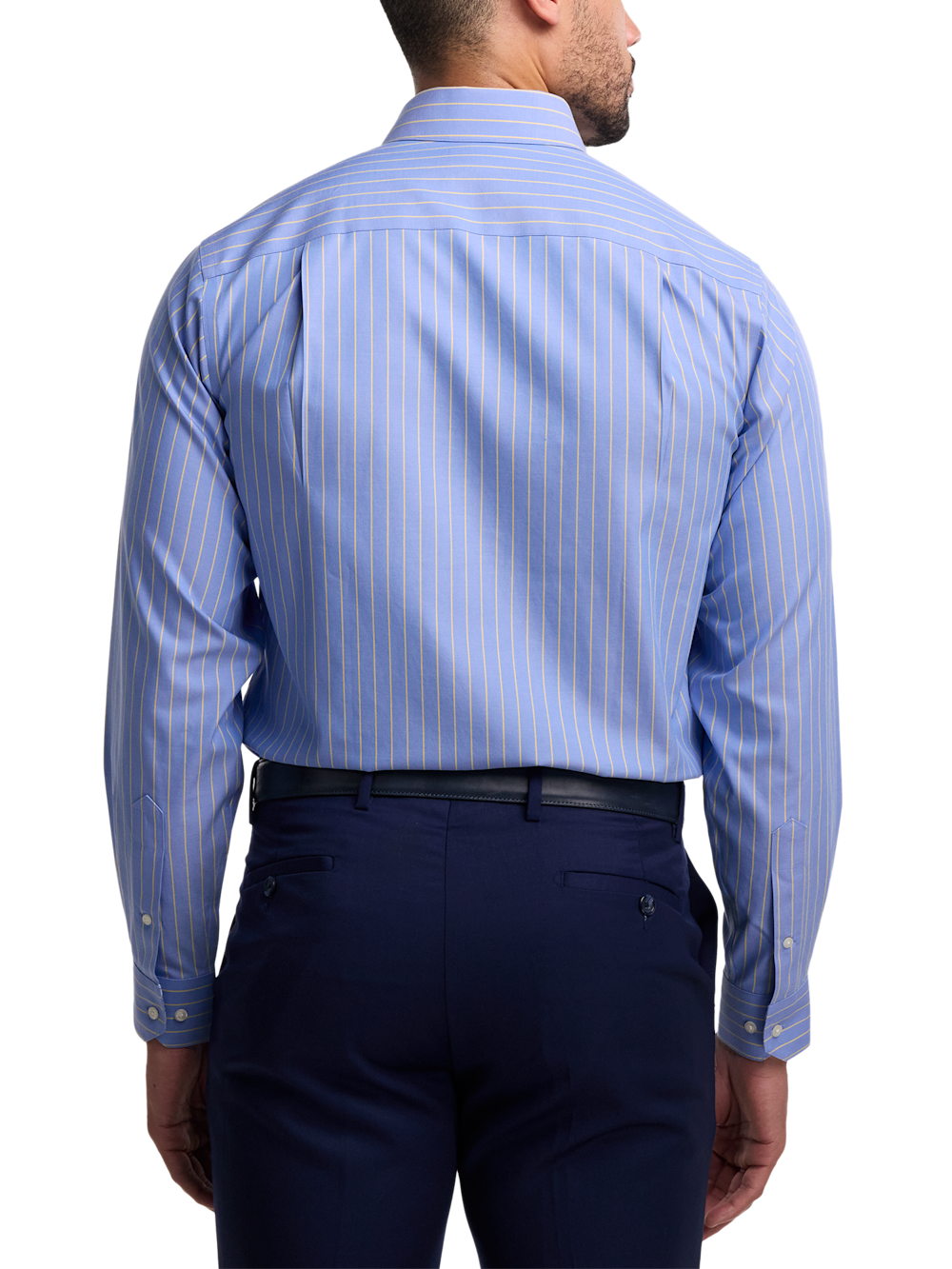 Alternate Image of Non-iron Cotton Stripe Dress Shirt With Contrast Trim-4