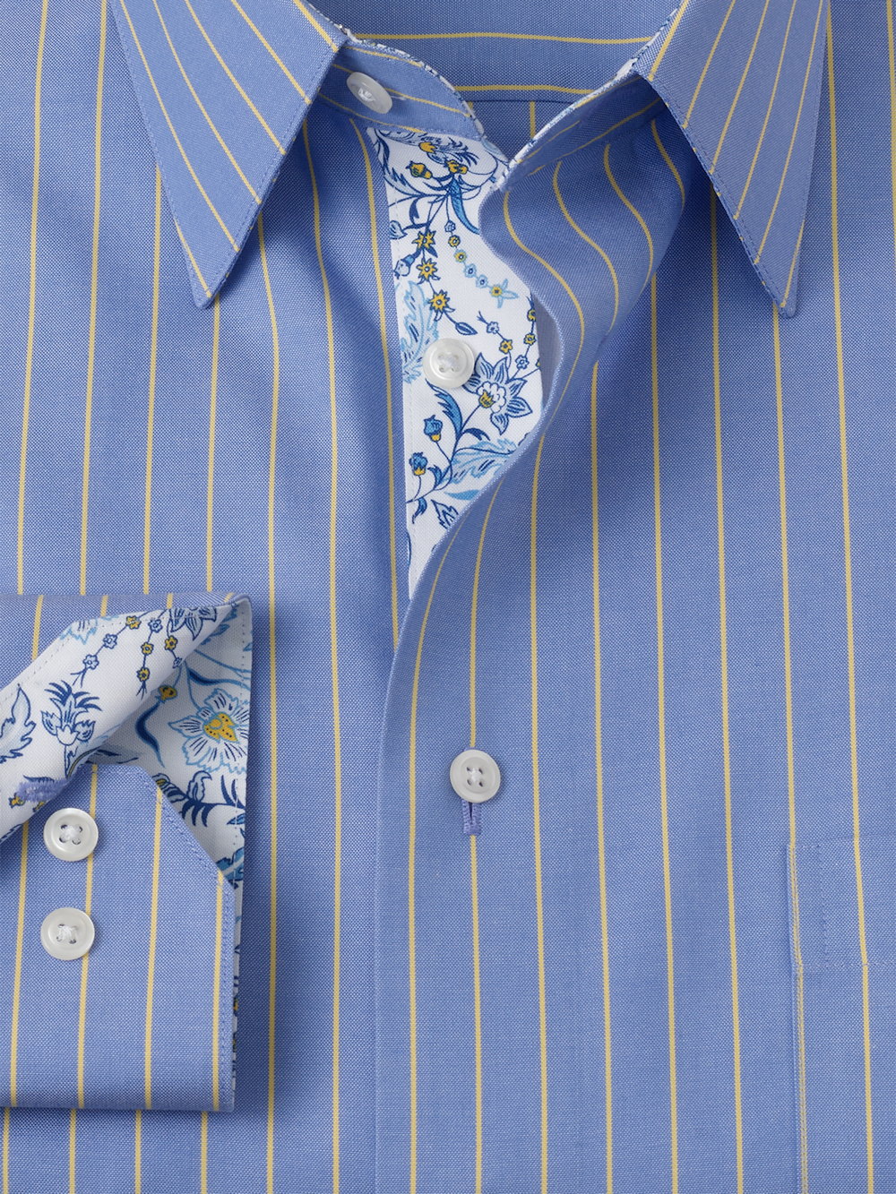 Alternate Image of Non-iron Cotton Stripe Dress Shirt With Contrast Trim-5
