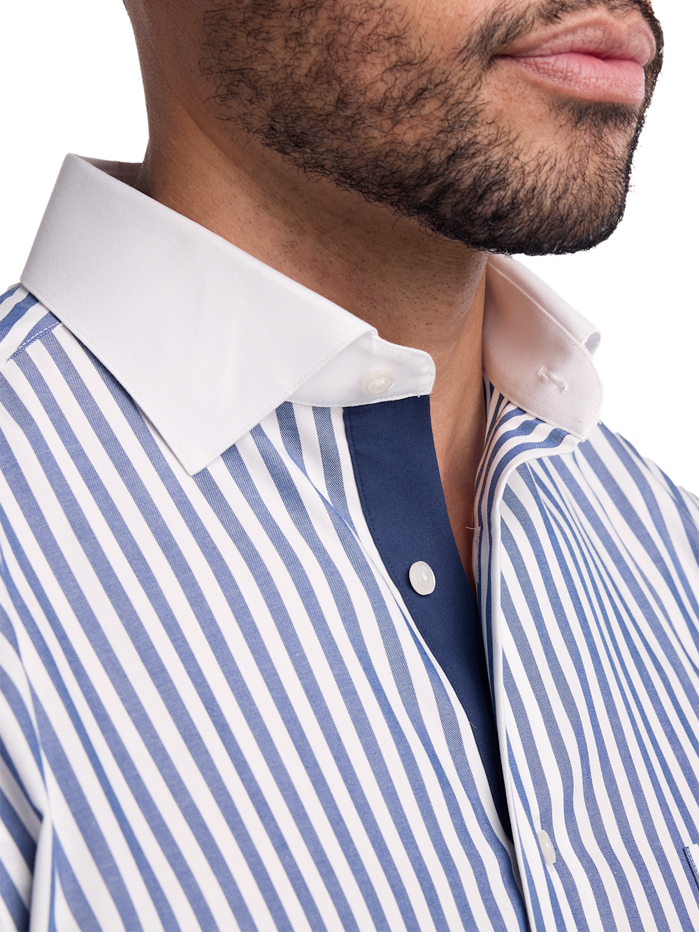 Alternate Image of Non-iron Cotton Stripe Dress Shirt With Contrast Trim-2
