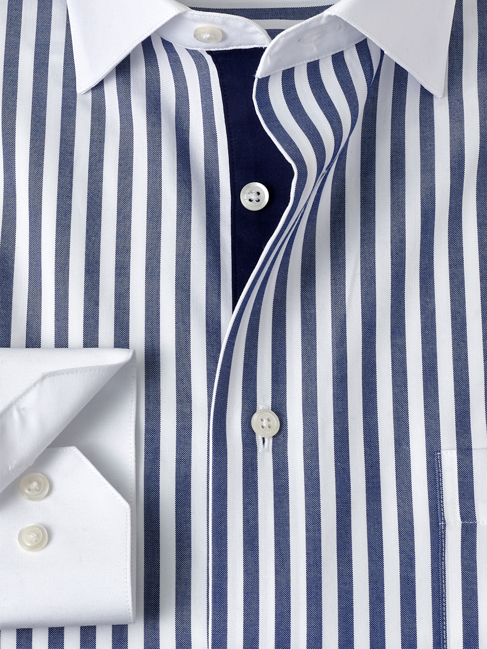 Alternate Image of Non-iron Cotton Stripe Dress Shirt With Contrast Trim-5