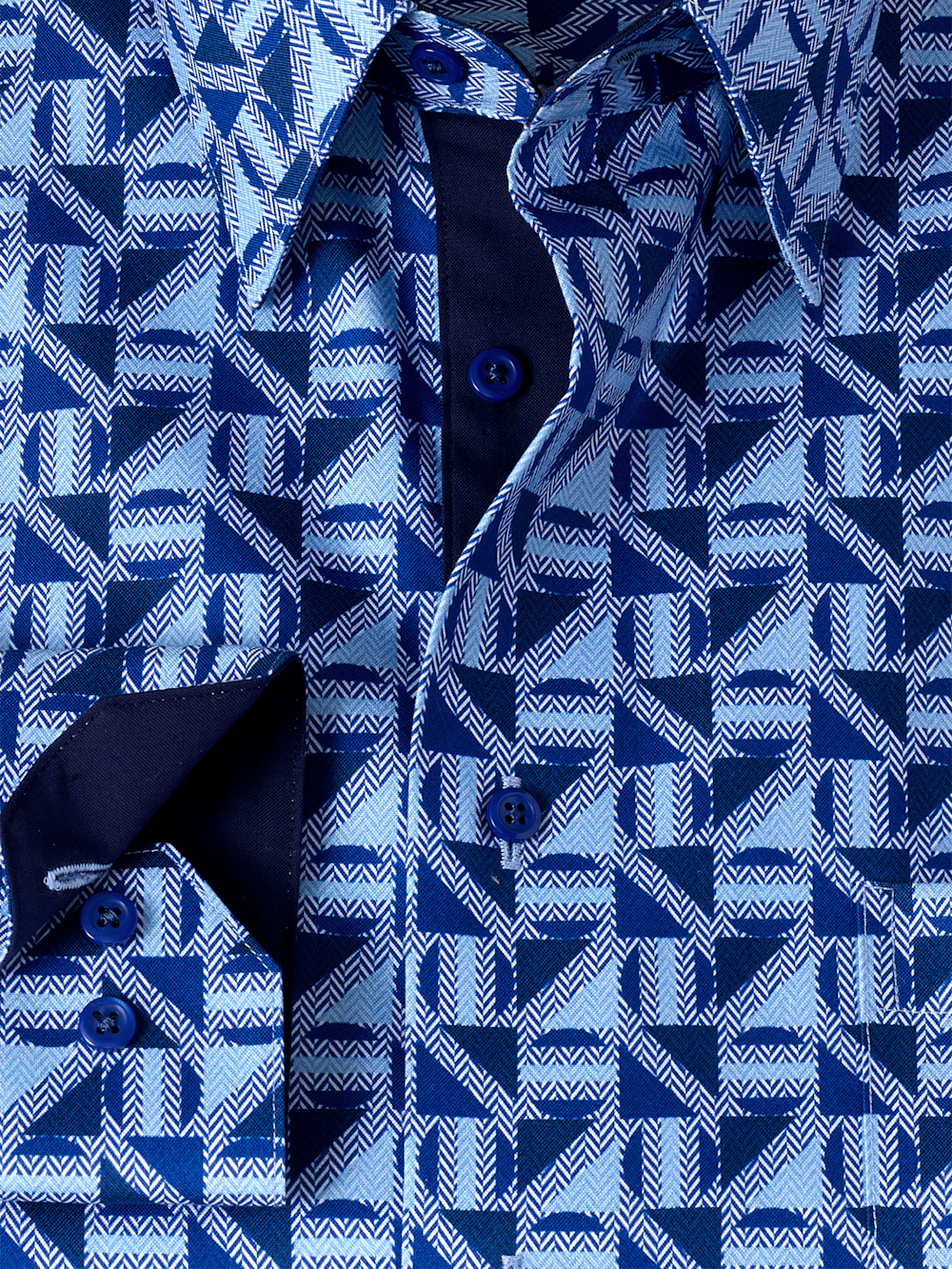 Alternate Image of Non-iron Cotton Geometric Dress Shirt With Contrast Trim-5