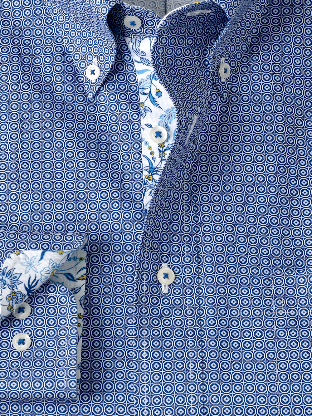 Alternate Image of Non-iron Cotton Geometric Dress Shirt With Contrast Trim-5