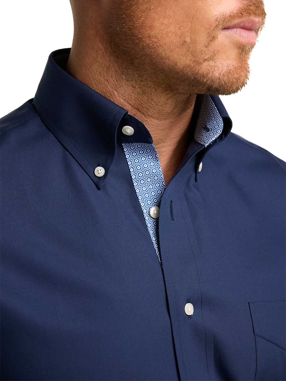Alternate Image of Non-iron Cotton Solid Dress Shirt With Contrast Trim-2