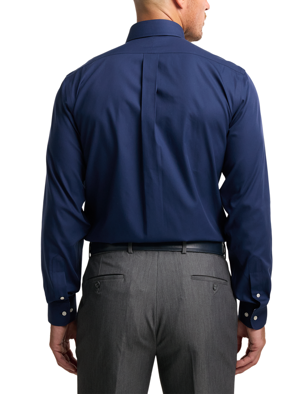 non iron cotton solid dress shirt with contrast trim Non-Iron Cotton Solid Dress Shirt With Contrast Trim - Purple