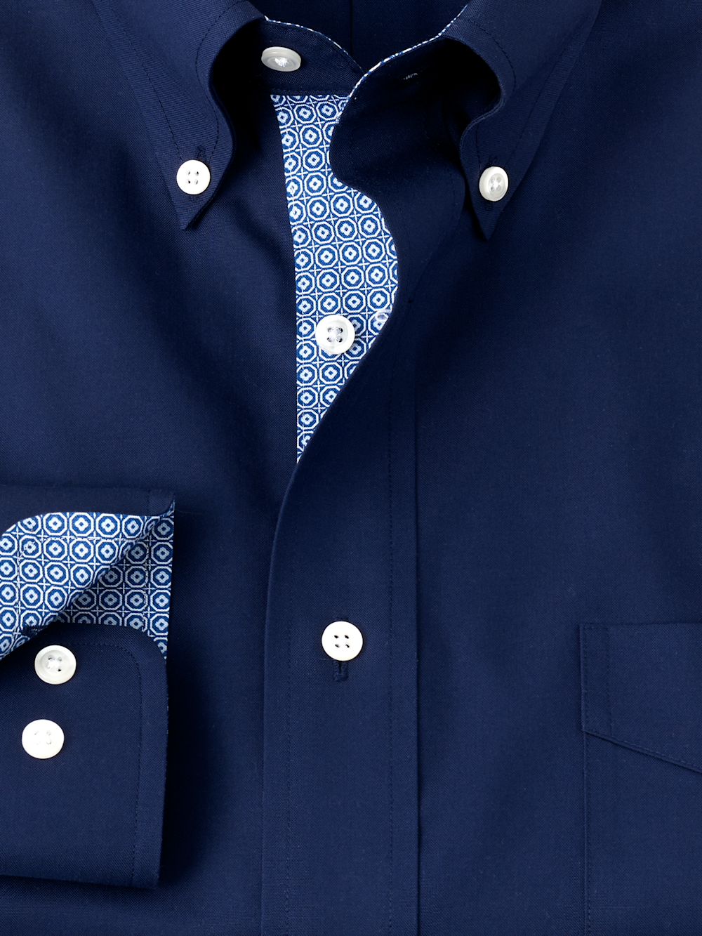 Alternate Image of Non-iron Cotton Solid Dress Shirt With Contrast Trim-5