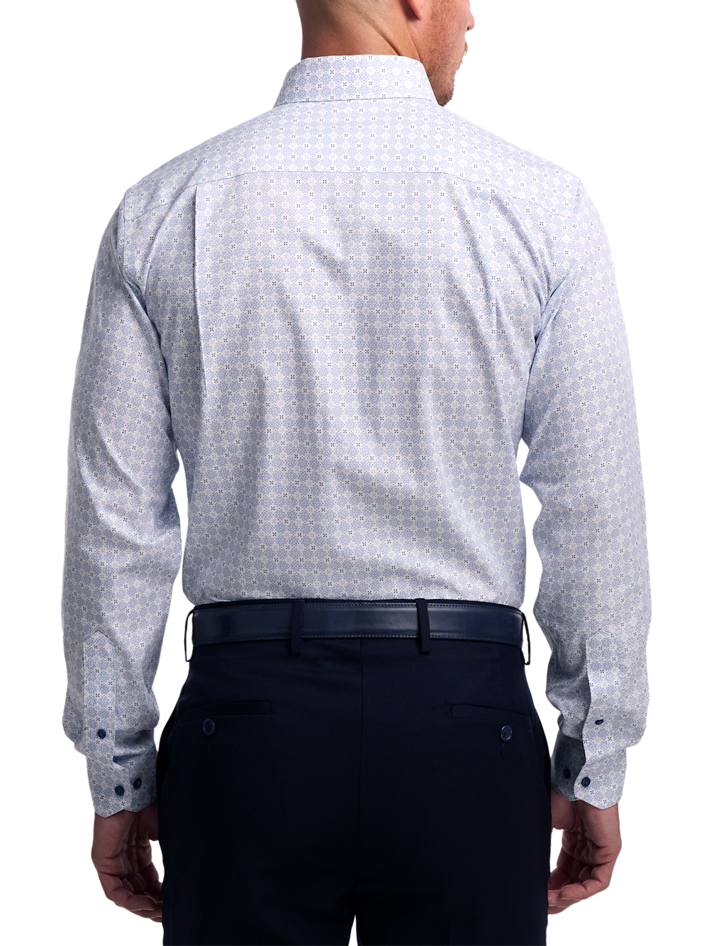 Alternate Image of Non-iron Cotton Geometric Dress Shirt With Contrast Trim-4