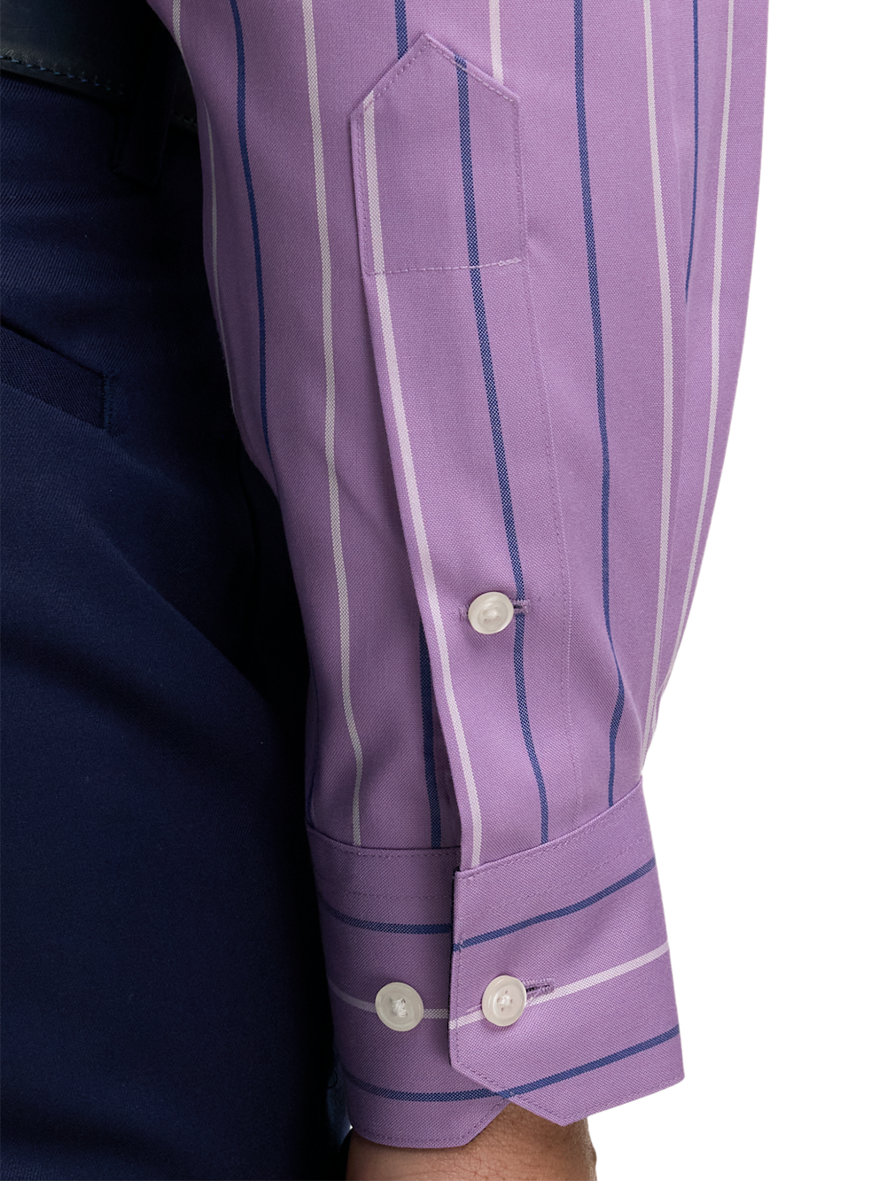 Alternate Image of Non-iron Cotton Stripe Dress Shirt With Contrast Trim-3