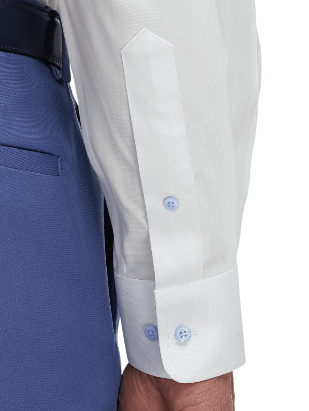 Alternate Image of Comfort Stretch Non-iron Solid Dress Shirt With Contrast Trim-3