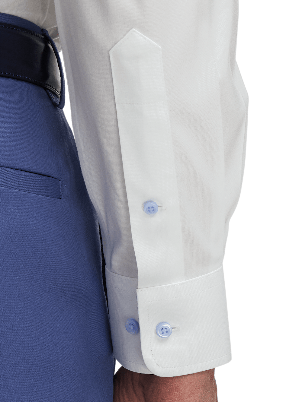 Alternate Image of Comfort Stretch Non-iron Solid Dress Shirt With Contrast Trim-3