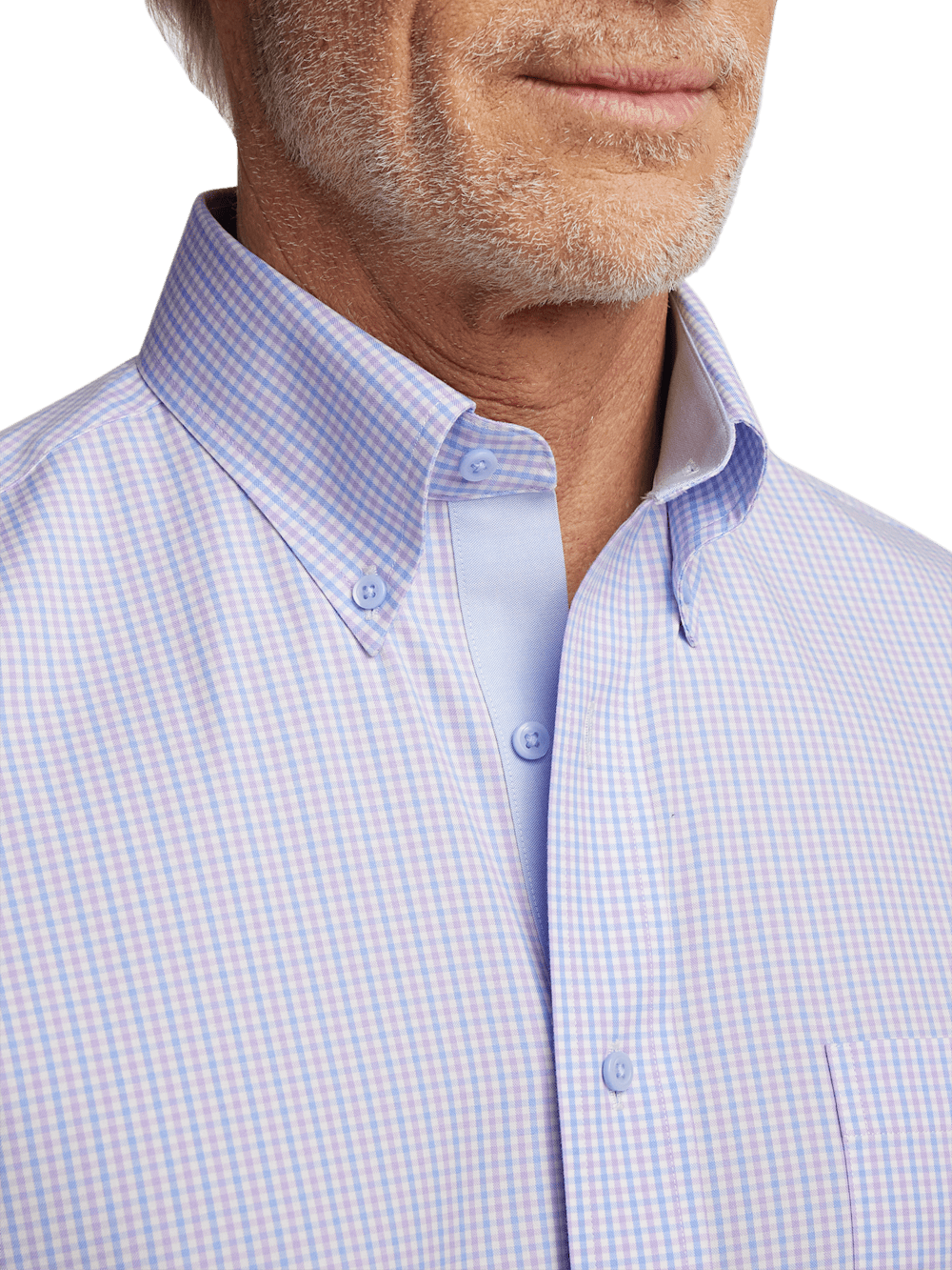 Alternate Image of Comfort Stretch Non-iron Gingham Dress Shirt With Contrast Trim-2