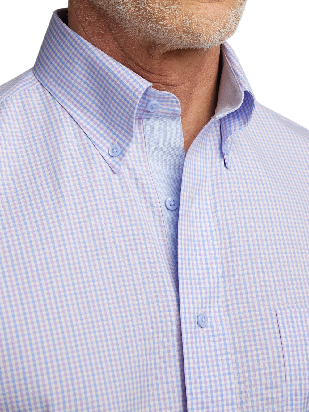 Alternate Image of Comfort Stretch Non-iron Gingham Dress Shirt With Contrast Trim-2