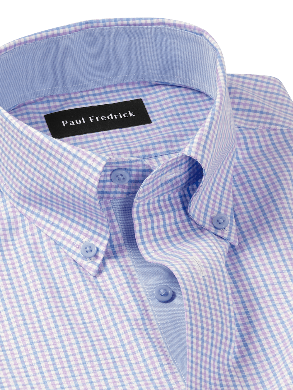 Alternate Image of Comfort Stretch Non-iron Gingham Dress Shirt With Contrast Trim-6