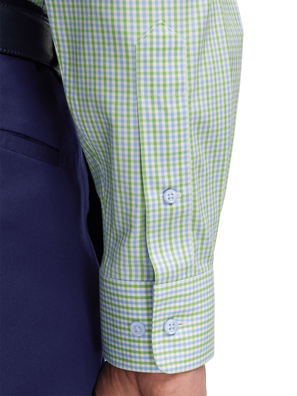 Alternate Image of Comfort Stretch Non-iron Gingham Dress Shirt With Contrast Trim-3