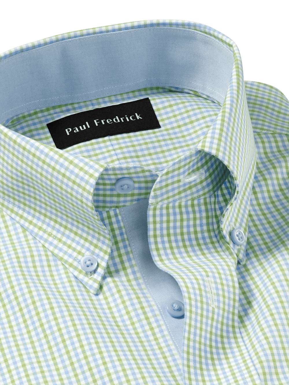 Alternate Image of Comfort Stretch Non-iron Gingham Dress Shirt With Contrast Trim-6