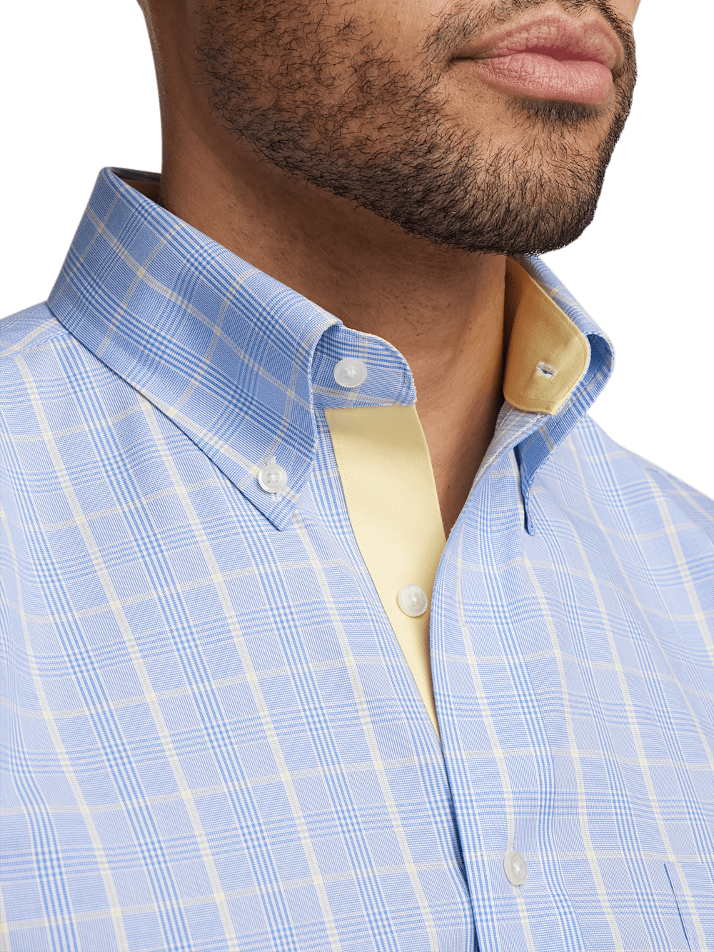 Alternate Image of Comfort Stretch Non-iron Glen Plaid Dress Shirt With Contrast Trim-2
