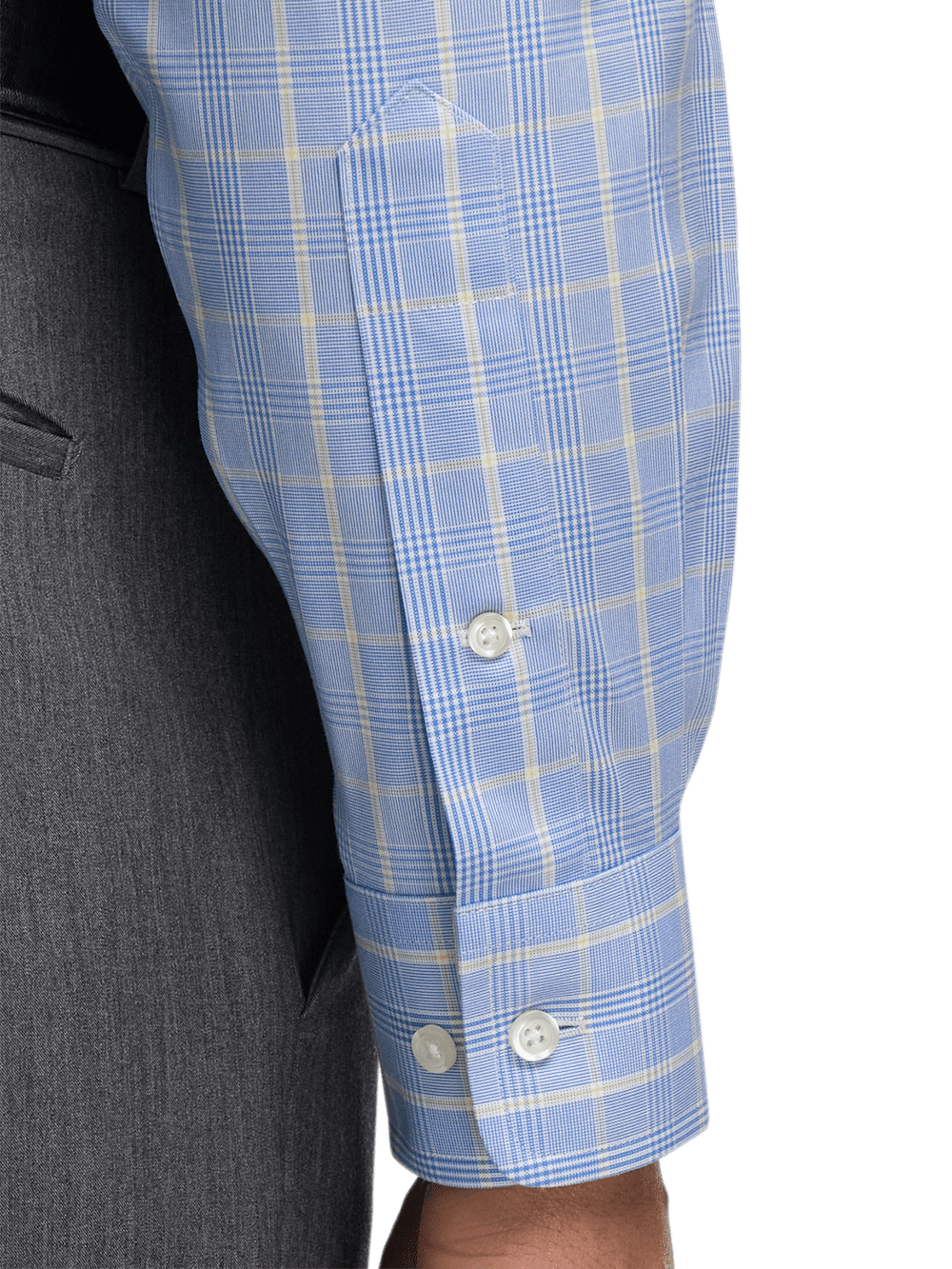 Alternate Image of Comfort Stretch Non-iron Glen Plaid Dress Shirt With Contrast Trim-3