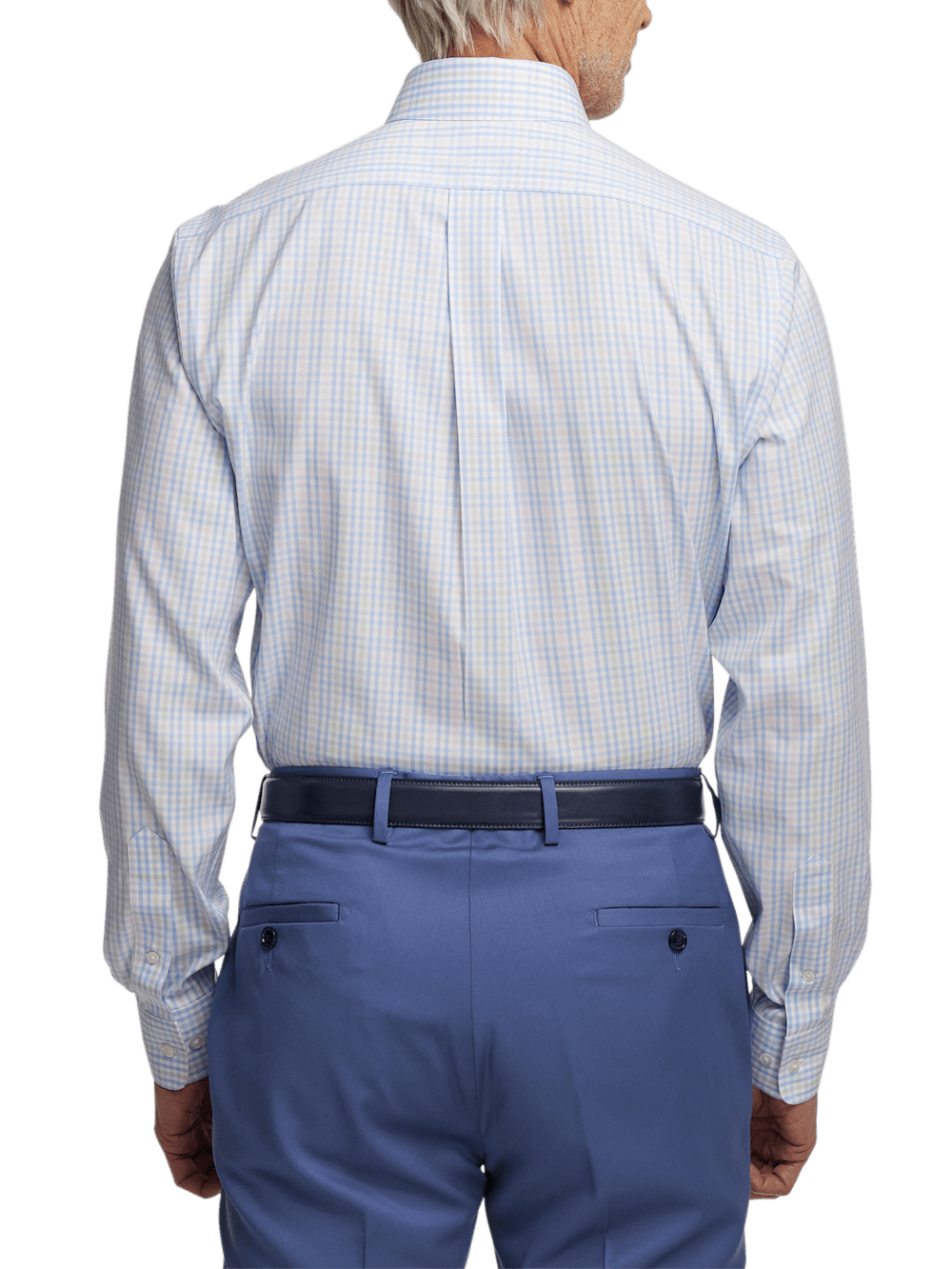 Alternate Image of Comfort Stretch Non-iron Tattersall Dress Shirt With Contrast Trim-4