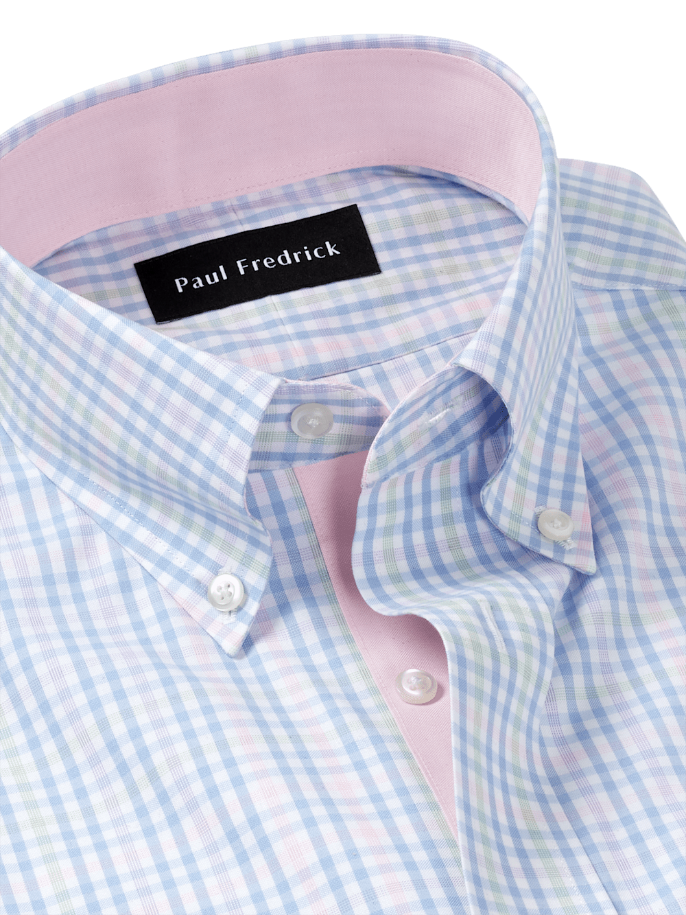 Alternate Image of Comfort Stretch Non-iron Tattersall Dress Shirt With Contrast Trim-6