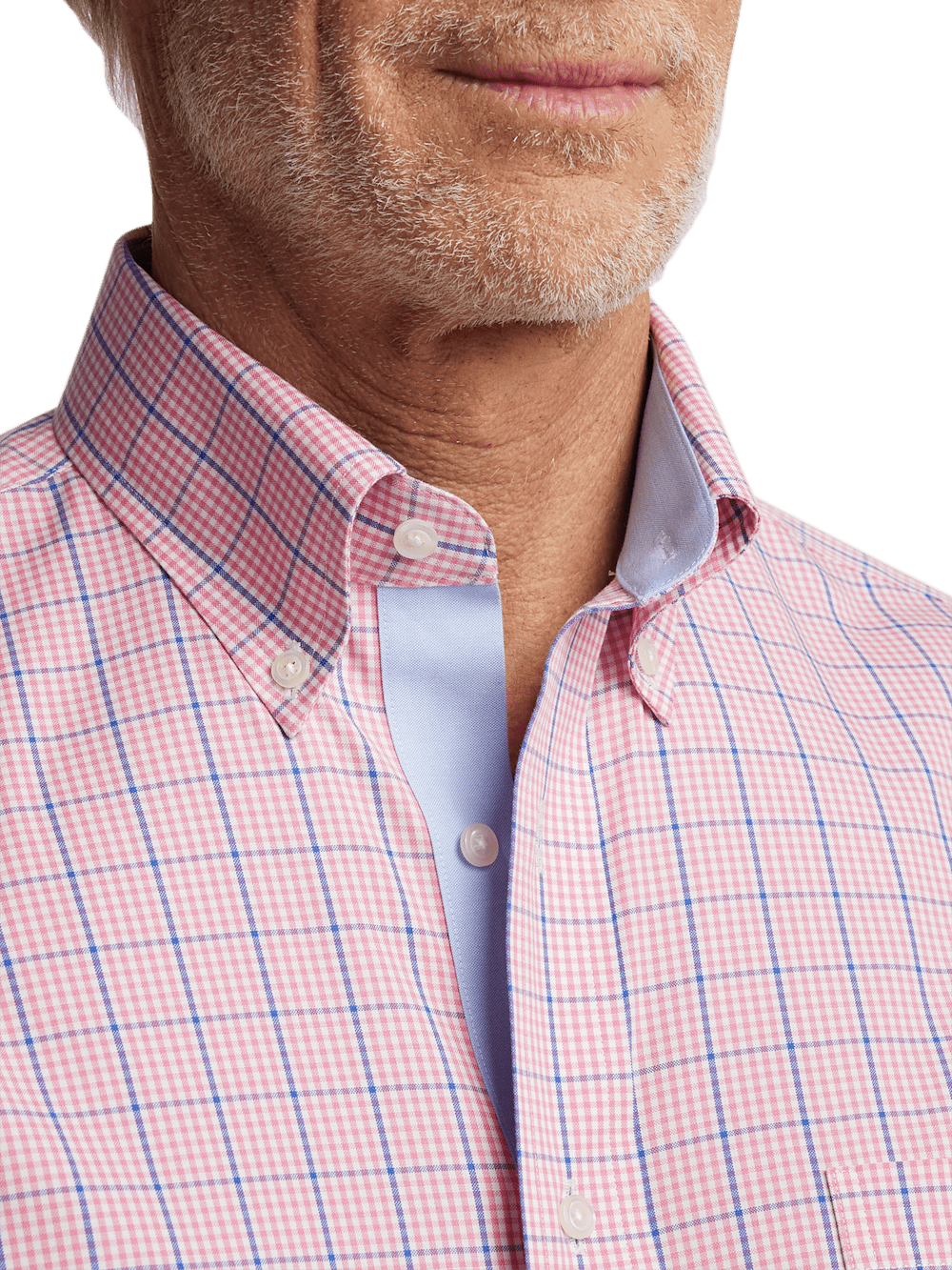 Alternate Image of Comfort Stretch Non-iron Windowpane Dress Shirt With Contrast Trim-2