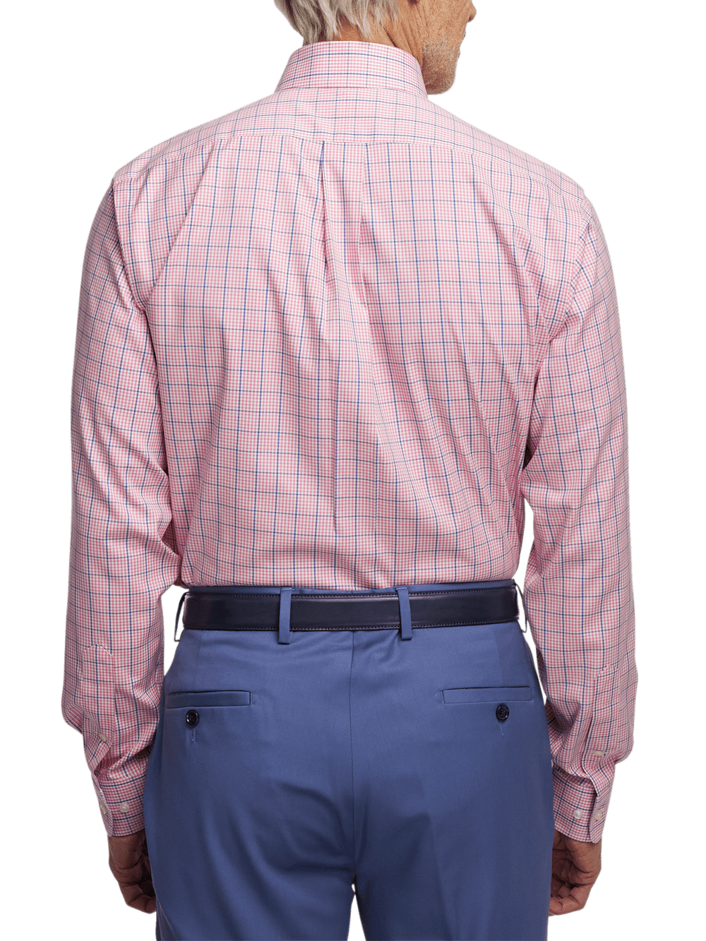 Alternate Image of Comfort Stretch Non-iron Windowpane Dress Shirt With Contrast Trim-4