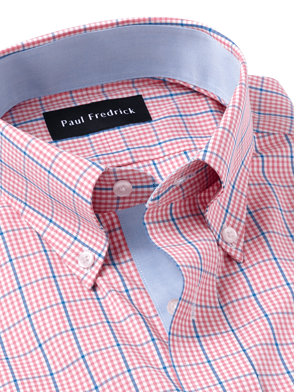 Alternate Image of Comfort Stretch Non-iron Windowpane Dress Shirt With Contrast Trim-6