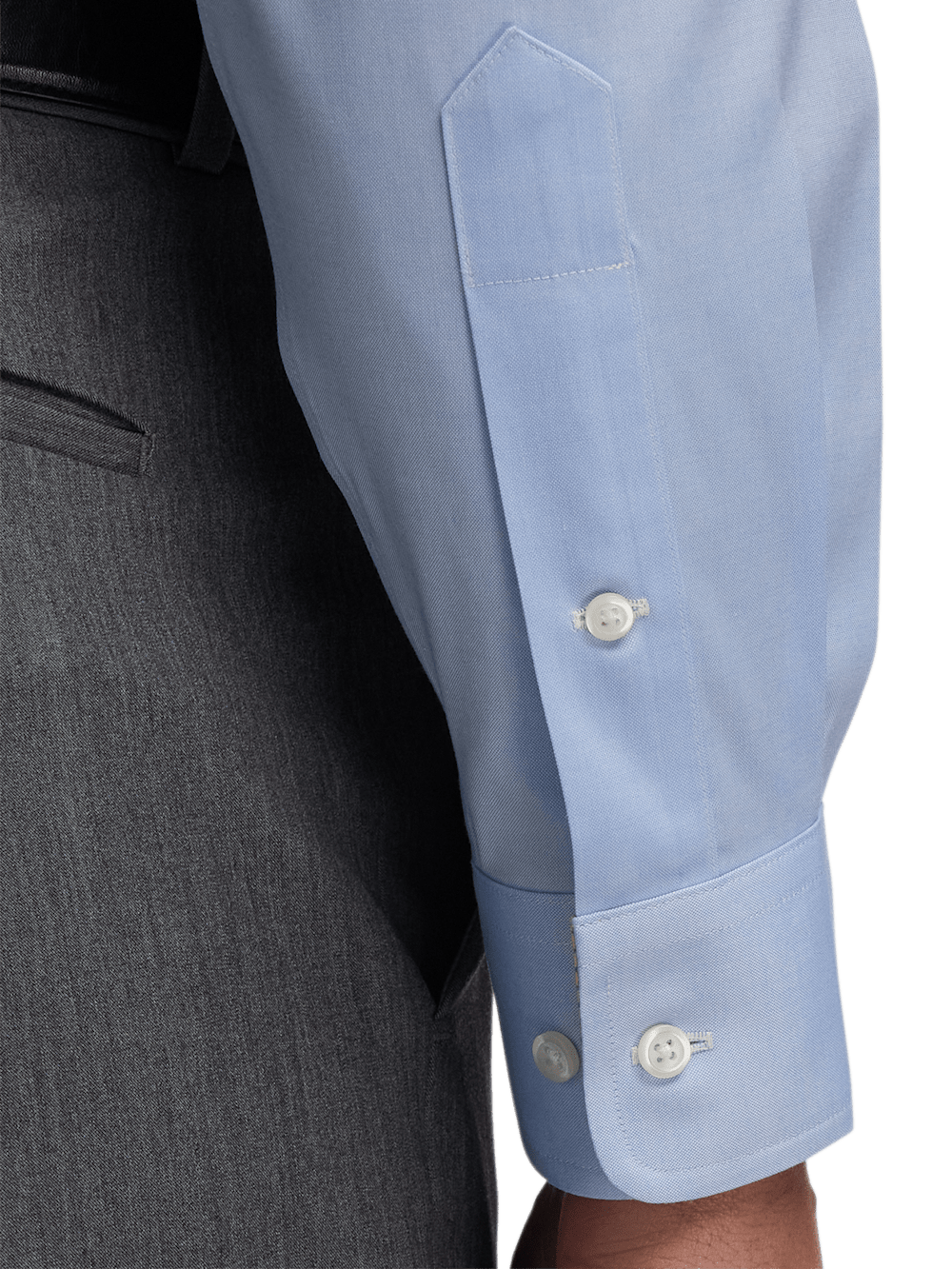 Alternate Image of Comfort Stretch Non-iron Solid Dress Shirt With Contrast Trim-3