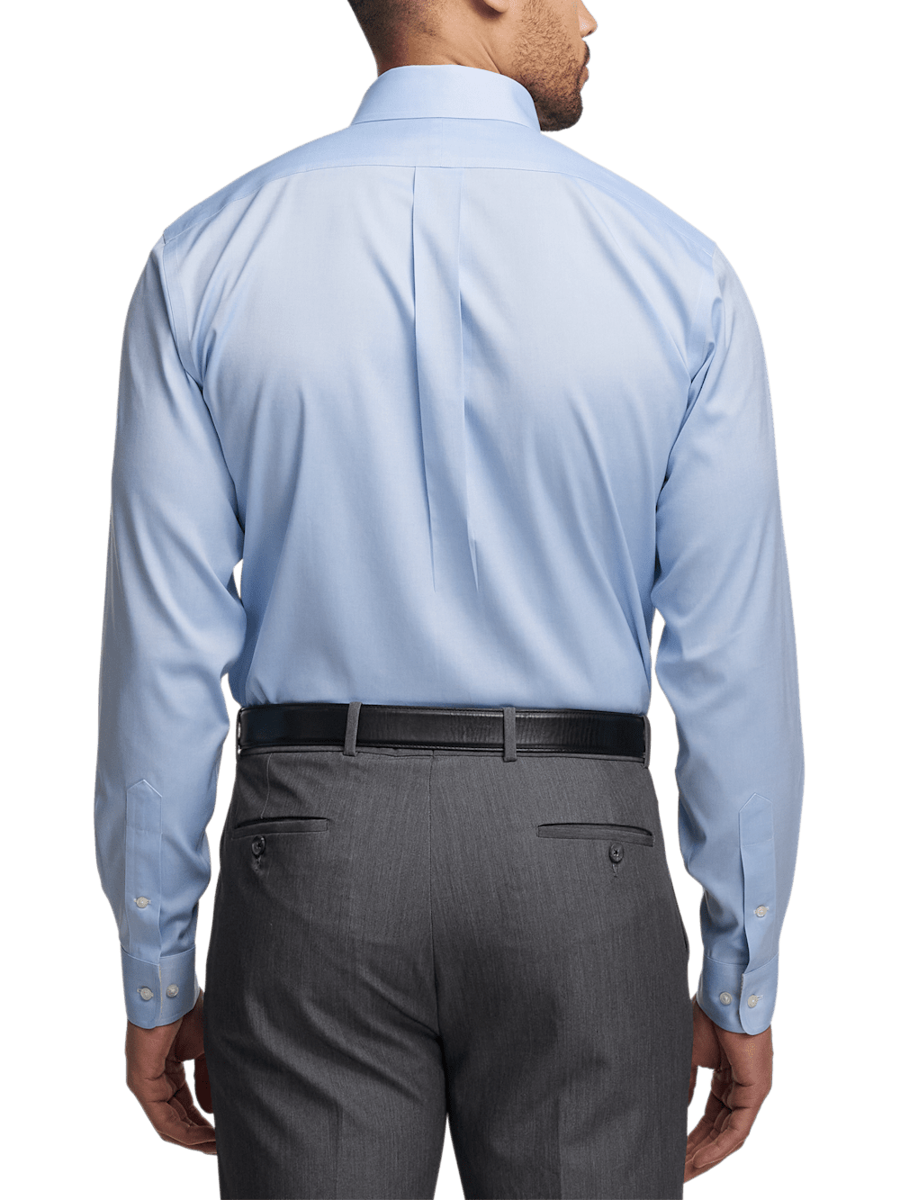 Alternate Image of Comfort Stretch Non-iron Solid Dress Shirt With Contrast Trim-4