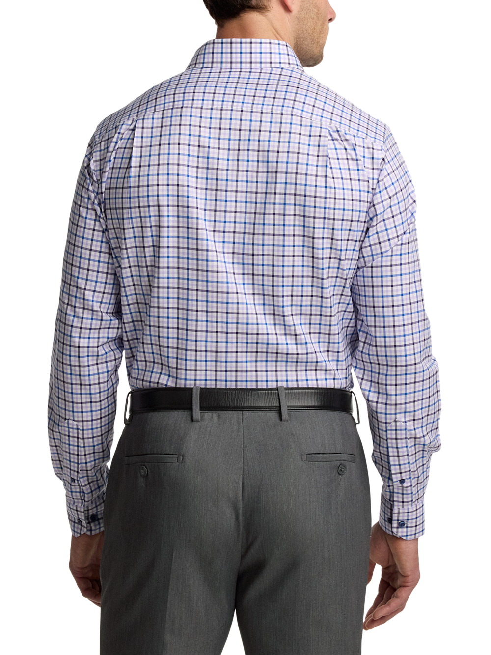 Alternate Image of Traveler Cotton Blend Check Dress Shirt With Contrast Trim-4