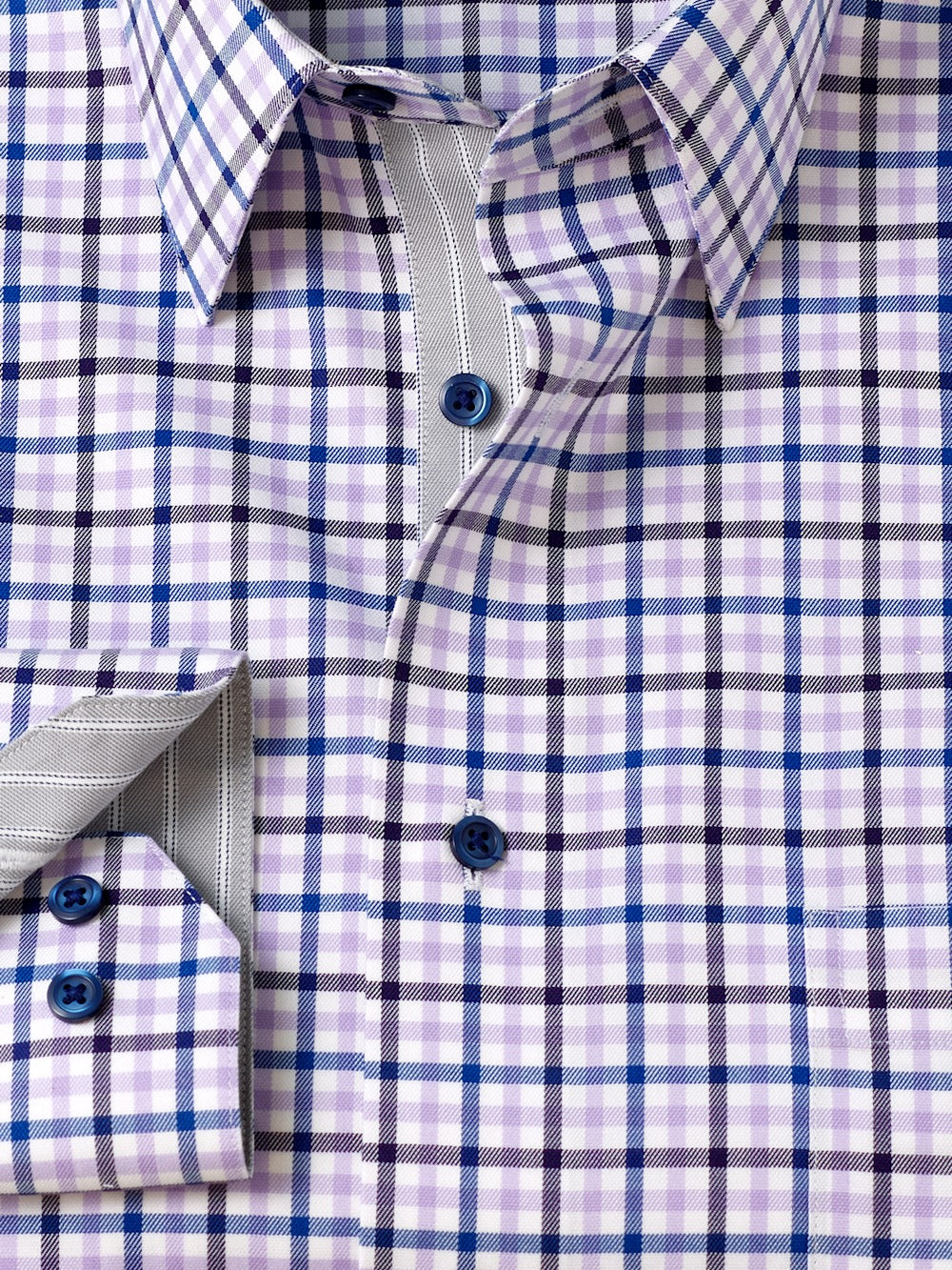 Traveler Cotton Blend C/f Check Point Dress Shirt